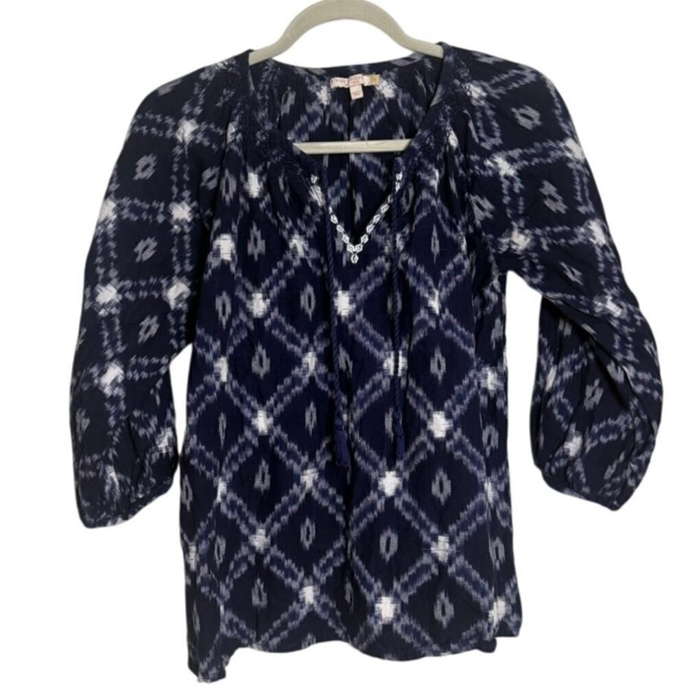 Pink Chicken Ikat Oversized Blouse Top Women's Sz. XS